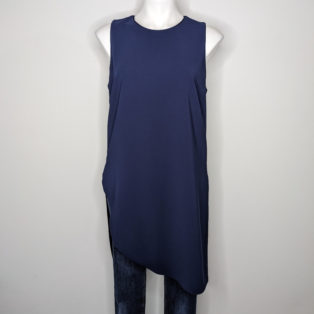 White House Black Market Deep Blue Asymmetrical Tunic